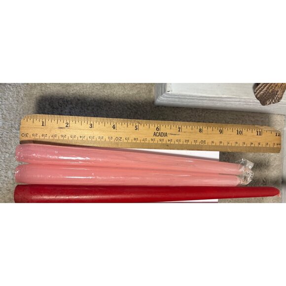 Blush Pink Red White Taper Candle Set Unscented Various Sizes - Picture 5 of 5